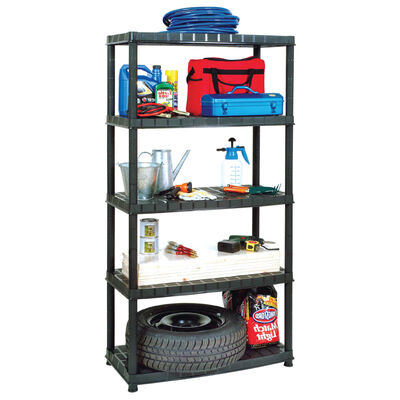 vidaXL Storage Shelf 5-Tier Black 85x40x185 cm Plastic