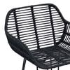 vidaXL Bar Chair 2 pcs Black 55 x 52 x 105 cm Rattan and Iron