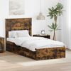 vidaXL Bed Frame with Drawer Smoked Oak 100 x 200 cm Engineered Wood