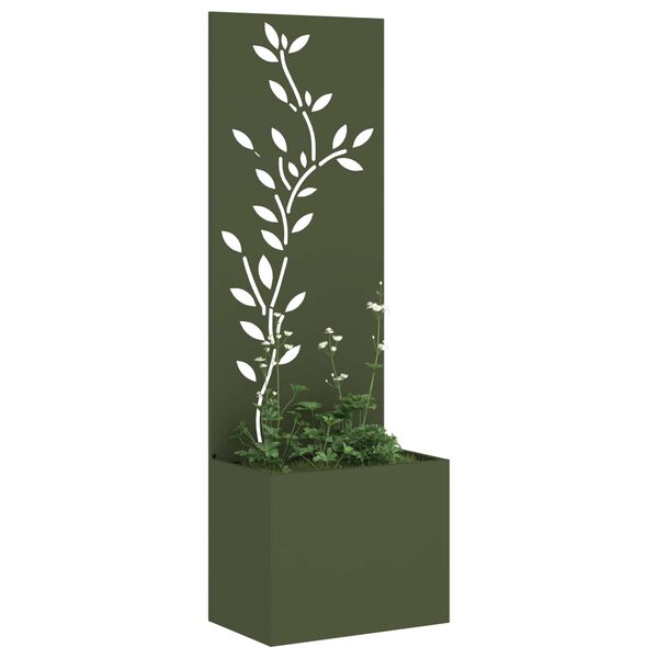 vidaXL Garden Privacy Screen Olive green 50 x 150 cm Cold-rolled steel