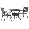 vidaXL Garden Table Set 3 pcs Black Cast Aluminium