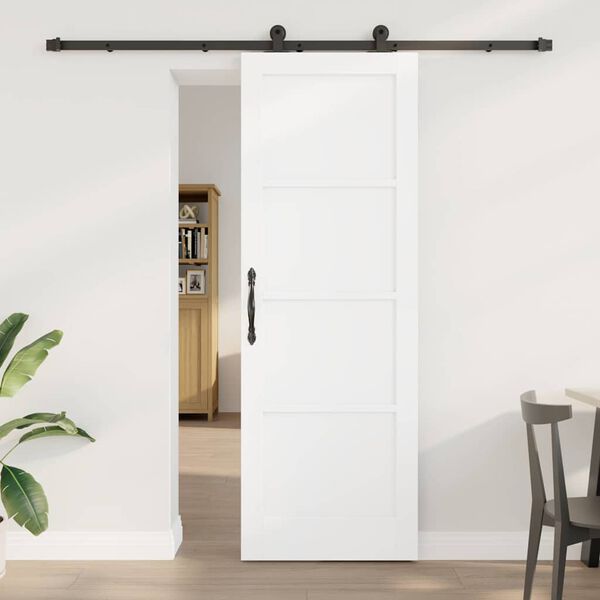 vidaXL Sliding Door ORKDAL White 73.5 x 211 cm Solid Pine Wood