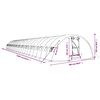 vidaXL Greenhouse with Steel Frame White 120 m&sup2; 24x5x2.3 m