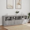 vidaXL Sideboard with LED Lights Grey Sonoma 202x37x67 cm