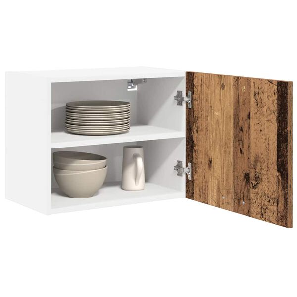 vidaXL Hanging Cabinet with Storage Old Wood and White 50 x 31 x 40 cm