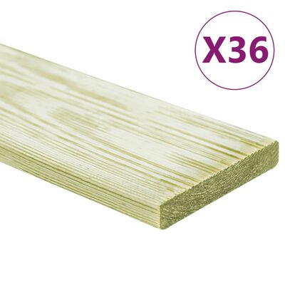 vidaXL Decking Boards 36 pcs 4.32 m² 1m Impregnated Solid Wood Pine