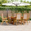 vidaXL 7 Piece Garden Dining Set Taupe Fabric and Solid Wood