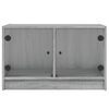 vidaXL TV Cabinet with Glass Doors Grey Sonoma 68x37x42 cm