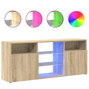 vidaXL TV Cabinet with LED Lights Sonoma Oak 120x30x50 cm