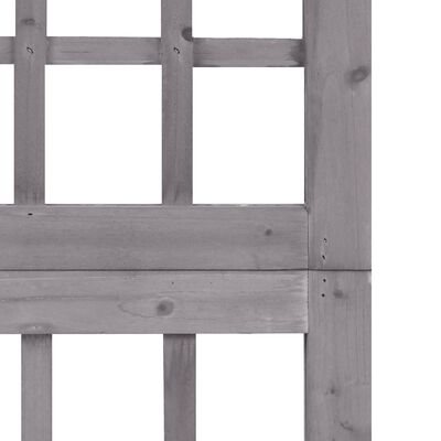 vidaXL 5-Panel Room Divider/Trellis Solid Fir Wood Grey 201.5x180 cm