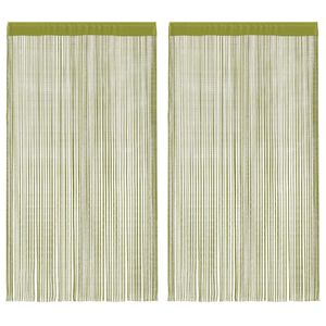 vidaXL String Curtains 2 pcs 100x250 cm Green