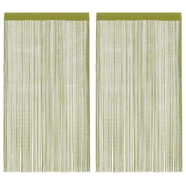 vidaXL String Curtains 2 pcs 100x250 cm Green