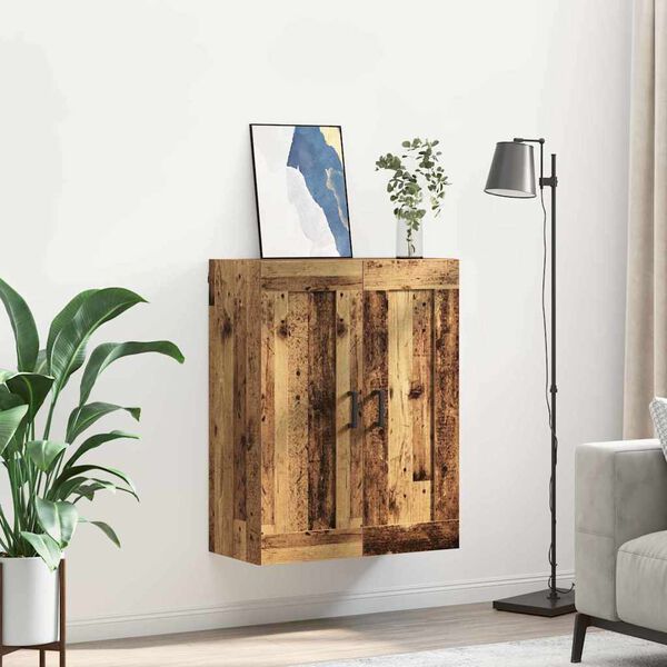 vidaXL Wall Mounted Cabinet Old Wood 69.5 x 34 x 90 cm Engineered Wood