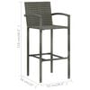vidaXL 3 Piece Garden Bar Set Grey