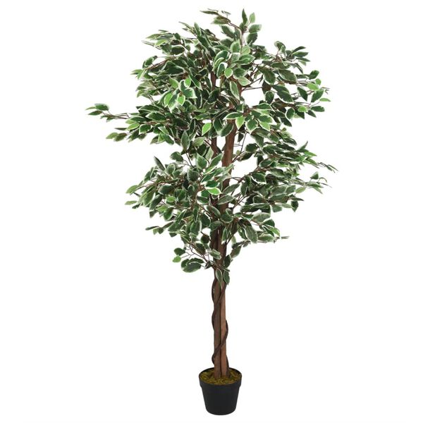 vidaXL Artificial Ficus Tree 630 Leaves 120 cm Green