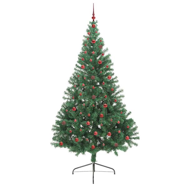 vidaXL Artificial Pre-lit Christmas Tree Green 240 cm PVC