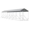 vidaXL Outdoor Dog Kennel with Roof Silver 2x14x2.5 m Galvanised Steel