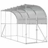 vidaXL Against Wall Chicken Coop Silver 400 x 100 x 215 cm