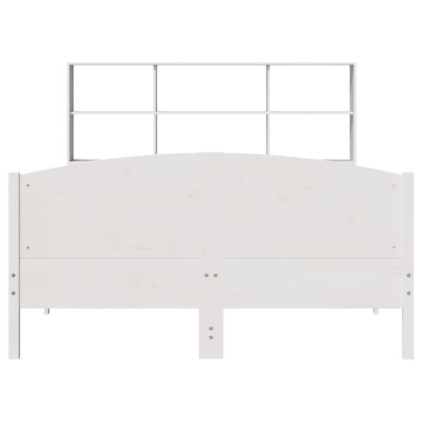 vidaXL Bookcase Bed without Mattress White 140x190cm Solid Wood Pine