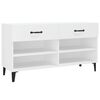vidaXL Shoe Cabinet White 102x35x55 cm Engineered Wood