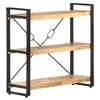 vidaXL 3-Tier Bookcase 90x30x80 cm Solid Mango Wood