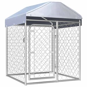 vidaXL Outdoor Dog Kennel with Roof 100x100x125 cm