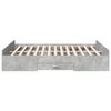 vidaXL Bed Frame with Drawers without Mattress Concrete Grey 150x200 cm King Size