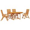 vidaXL Garden Dining Set Folding 5 pcs Brown Solid Acacia Wood
