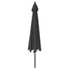vidaXL Garden Parasol with Wooden Pole Black 400x273 cm