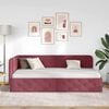vidaXL Corner Bed Frame with Headboard Wine Red 90 x 200 cm Fabric