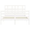 vidaXL Bed Frame without Mattress White 140x190 cm Solid Wood