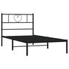 vidaXL Metal Bed Frame without Mattress with Headboard Black 80x200cm