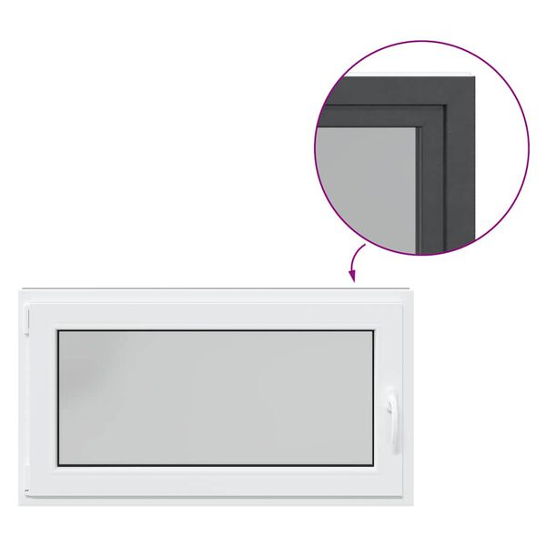 vidaXL Basement Window "RISOR" 110x70 cm Tilt&Turn DIN Left Anthracite