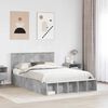 vidaXL Bed Frame with Shelf Concrete Grey 160 x 200 cm Engineered Wood