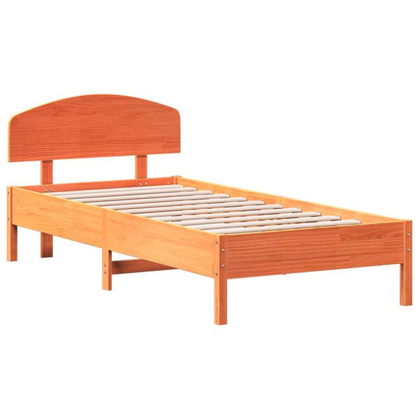 vidaXL Bed Frame without Mattress Wax Brown 90x200 cm Solid Wood Pine