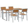 vidaXL Garden Dining Set 5 pcs Grey Solid Acacia Wood