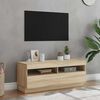 vidaXL TV Cabinet with LED Lights Sonoma Oak 100x35x40 cm