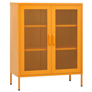 vidaXL Storage Cabinet | Mustard Yellow | Steel | 80x35x101.5 cm