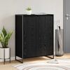 vidaXL Shoe Cabinet Black Oak 79 x 36 x 100 cm Engineered Wood