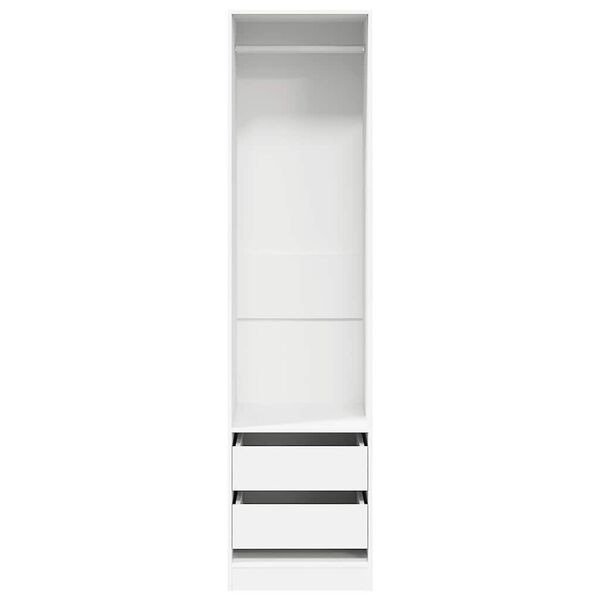 vidaXL Wardrobe with Drawers White 50x50x200 cm Engineered Wood