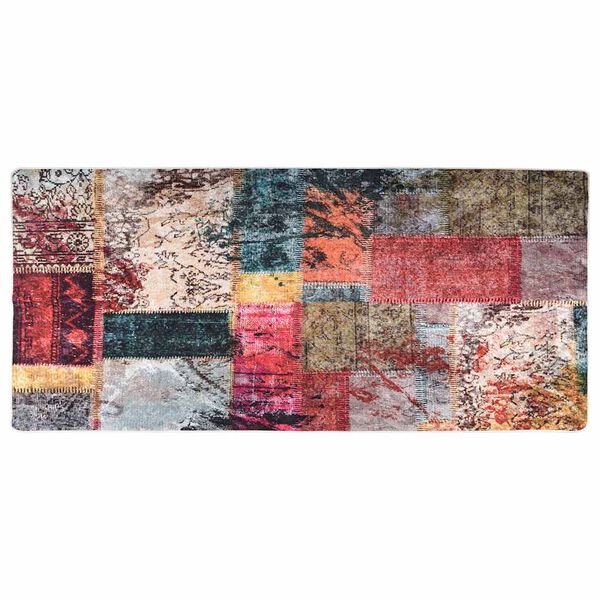 vidaXL Rug Washable Patchwork 80x300 cm Multicolour Anti Slip
