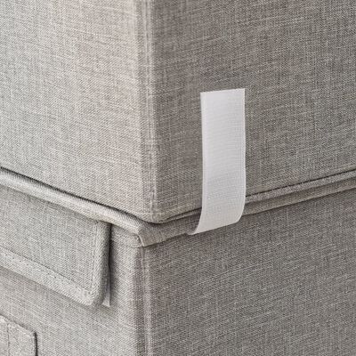 vidaXL Stackable Storage Box Set of 4 Pieces Fabric Grey