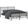 vidaXL Metal Bed Frame without Mattress with Footboard Black 135x190cm