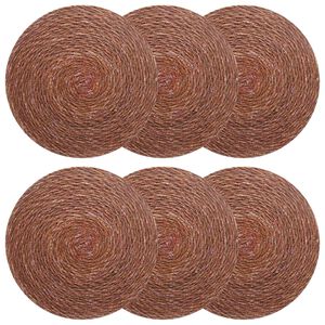 vidaXL Seagrass Placemets 6 pcs Brown 100% Seagrass