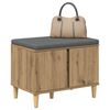 vidaXL Hall Bench with Cushion with Door Artisan Oak 60 x 38 x 46 cm