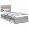 vidaXL Bed Frame Grey Sonoma 75 x 190 cm Solid Pine Wood