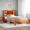 vidaXL Bed Frame without Mattress Wax Brown 135x190 cm Solid Wood Pine