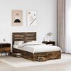 vidaXL Bed Frame with Drawer with Headboard Manual Engineered Wood