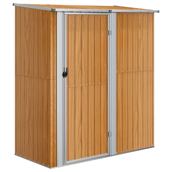 vidaXL Garden Shed 180.5x97x209.5 cm Galvanised Steel Wooden Look