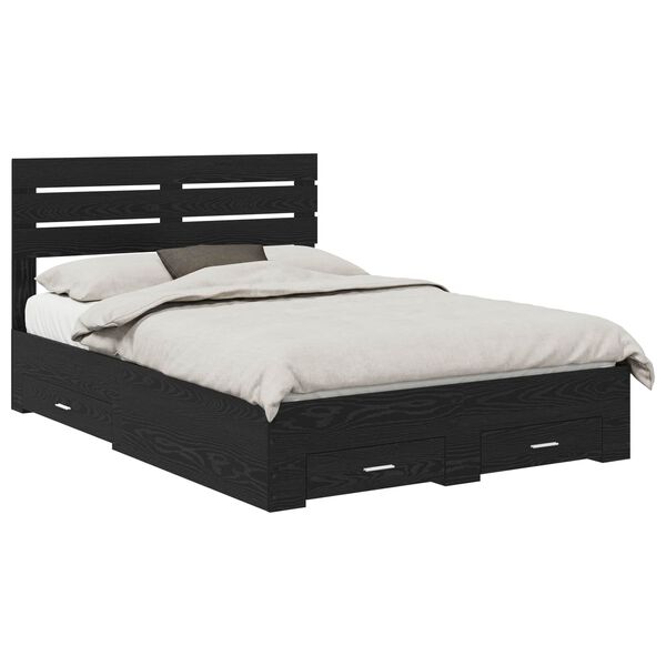 vidaXL Bed Frame with Drawer with Headboard Manual Engineered Wood